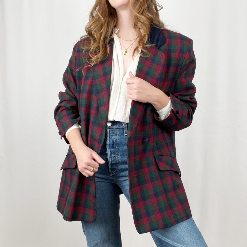 ✨ Vintage ✨ plaid virgin wool blazer